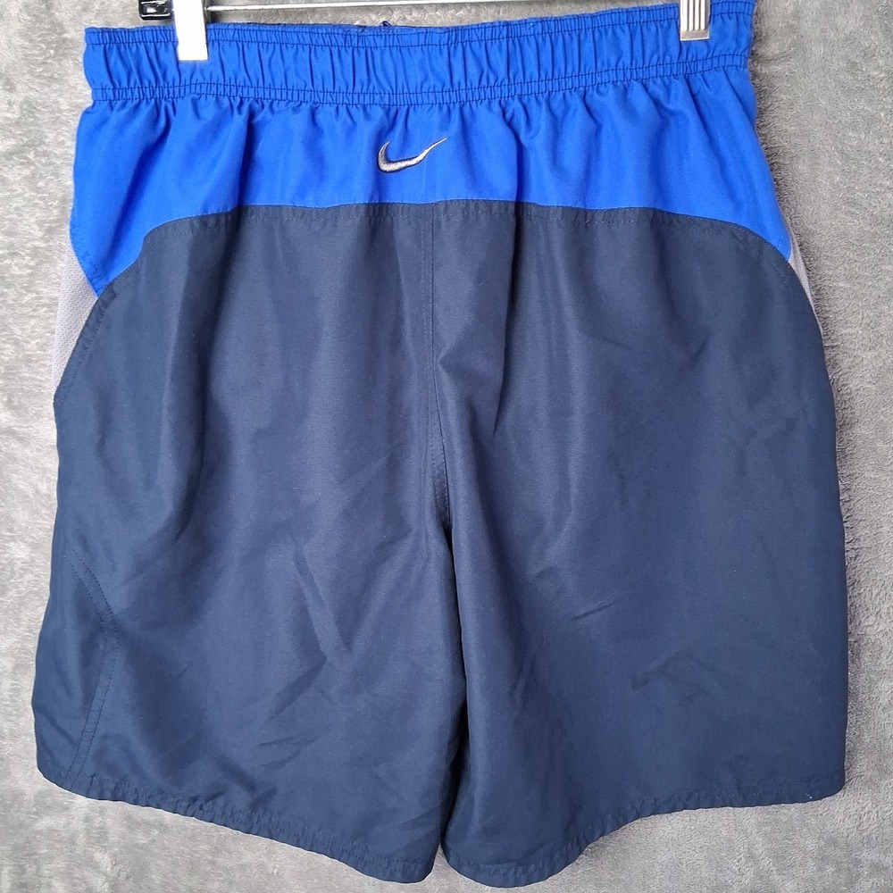 Nike Volley Swim Shorts Men Size Large X 8.5 Blue Drawstring Pockets Mesh Lined - Picture 4 of 7